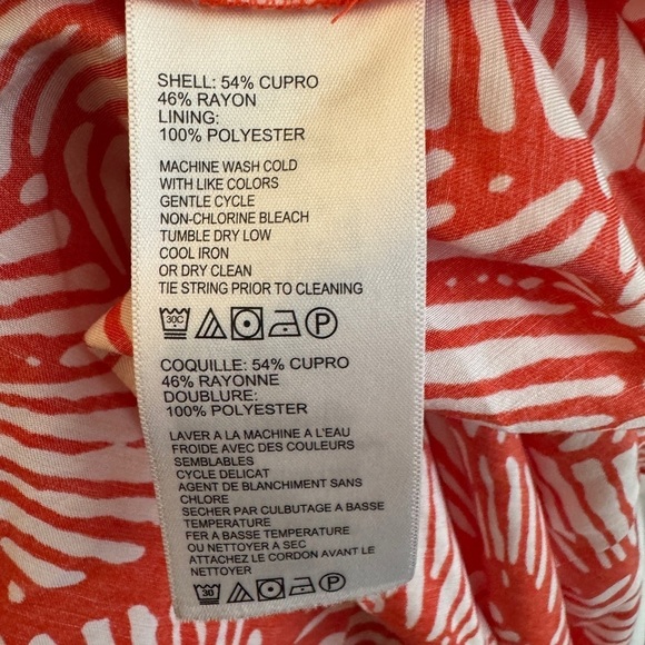 Tommy Bahama Shell We Dance Poppy Red White Tropical Midi Flutter Dress Small - Picture 15 of 15